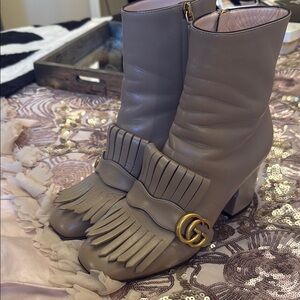 Gucci Marmont kiltie fringe boots